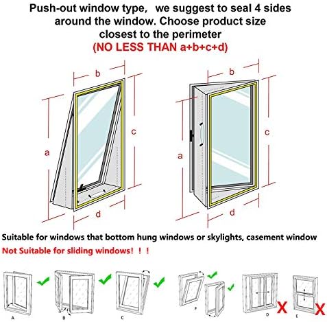 Aozzy преносен заптивка за прозорецот на климатизацијата, 400 см водоотпорен преносен заптивка за наизменична струја и сушење