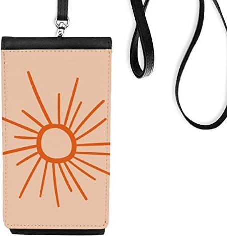 Сончево рачно сликање Сонцето портокалова телефонска чанта што виси мобилна торбичка црн џеб