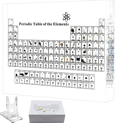 Периодична табела на Heuanpte со вистински елементи внатре, акрилна периодична табела со 83 реални примероци за ученици од наставници во училиштата, подароци за ентузи?
