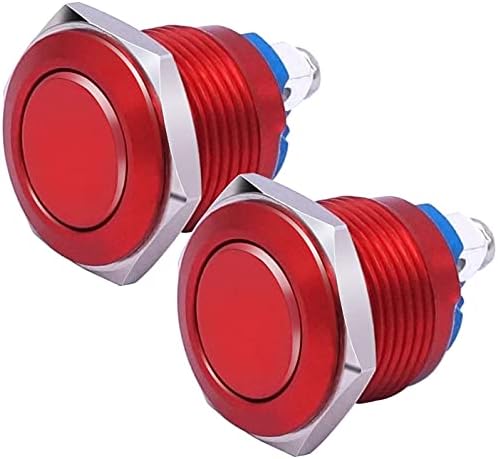 SNKB 2PCS 19mm 3/4 Црн метал моментно копче за копче 1NO SPST 3A/12-250V