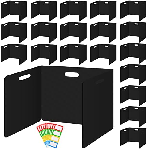 Одбори за приватност во училницата Junkin 32 PCS за ученички лесни носат пластични клупи папки Шилдс Тест делители со 40 етикети со шарени