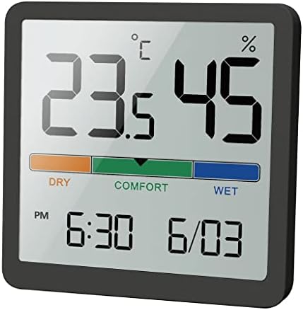 Дубао ЛЦД дигитален часовник Мерач на влажност на Влаганиот термометар ХИГРОМЕТЕР ХИГРОТЕМ ДОМАНЦИЈА Десктоп Табела Температура и Мерач на