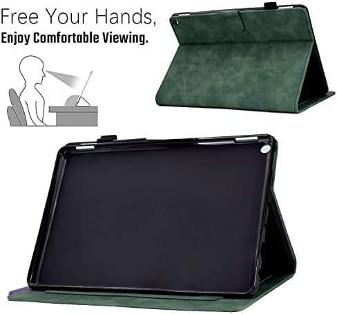 таблет компјутер кутија компатибилен со Kindle Fire HD 10 & Fire HD 10 Plus Tablet Case, Premium Leather Case Slim Folding Stand