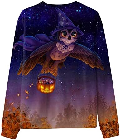Машки маички за Ноќта на вештерките, 2022 година Нови мажи за Ноќта на вештерките мачка со тиква графичка печатена џемпер за џемпери,