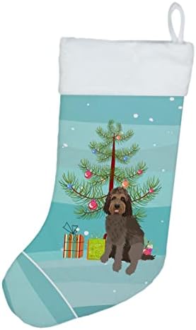 Богатства на Каролина WDK3037CS Doodle Tricolor #3 Божиќно Божиќно порибување, камин виси чорапи Божиќна сезона забава Декорации за семејни празници, украси за празници,