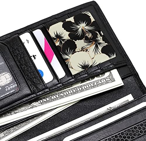 Црн и бел хибискус цвет USB флеш диск дизајн на кредитна картичка USB флеш -уред Персонализиран мемориски стап за стапчиња 32G