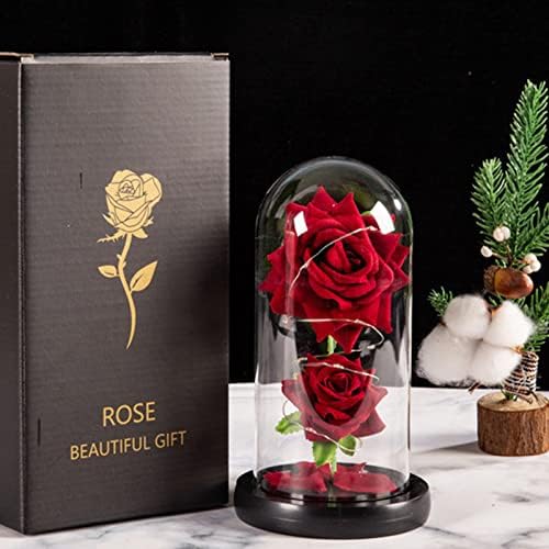 2 бесмртни стакло од розово стакло водеа креативни декорации подароци за девојки на Денот на вineубените роза ламба и Божиќни украси