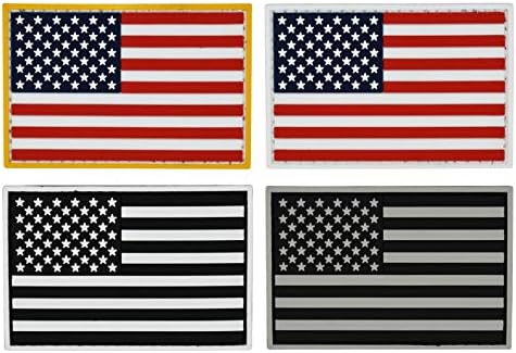 Американски сет на печ за знамиња во САД, 2x3 инчи, флексибилна ПВЦ гума, прицврстувач за кука и јамка/поддршка, воен тактички додаток за облека,
