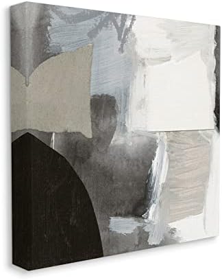 СТУПЕЛ ИНДУСТРИИ Апстрактни слоевити колаж структурирани формулирани облици на бои на платно wallидна уметност, дизајн од Викторија Барнс