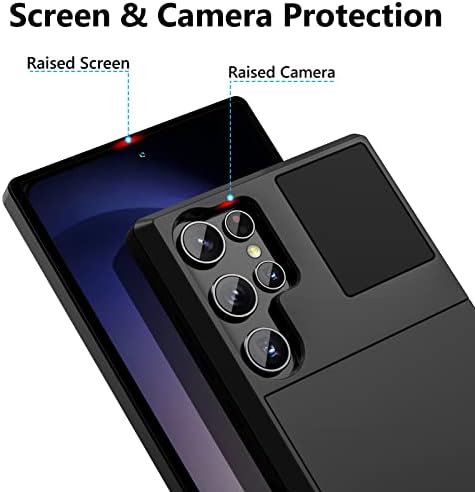 Vofolen За Samsung Galaxy S23 Ултра Случај Паричник Кредитна Картичка Носителот ПРОЕКТ Слот Лизгачка Врата Скриени Џеб Мажите