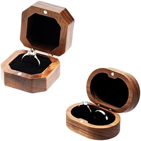 КОЗИСО 2 Спакувајте Дрвена Кутија За Прстен За Свадбена Церемонија