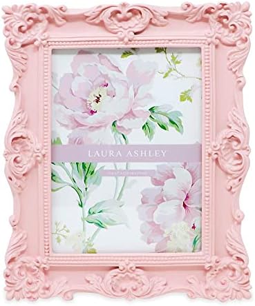 Лора Ешли 5х7 розова украсена текстурирана рачно изработена рамка за смола со лента и кука за приказ на таблети и wallидови, декоративен