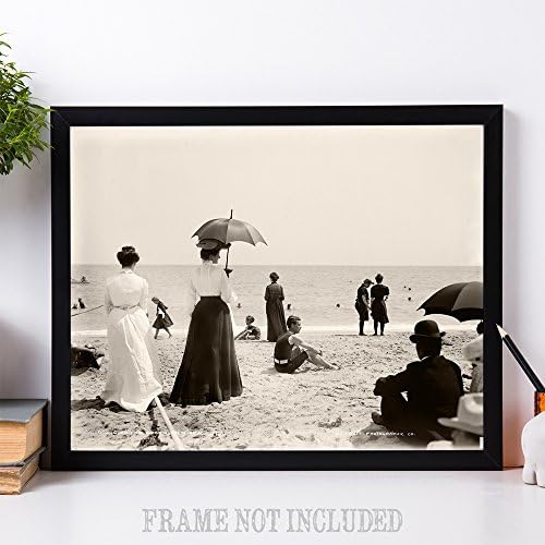 Lone Star Art 1905 Vintage Palm Beach Florida Photo - 11x14 Незгоден принт - Совршен декор на куќата на плажа под 15 долари