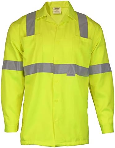 Ironелезна облека 1861 Hi-Visibility Долг ракав со должина на ракав за безбедност на работа од типот на кошула R | Во согласност