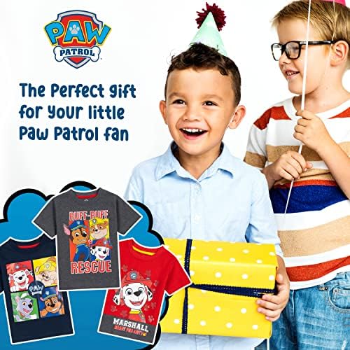 Патрола на шепа на пакетот Никелодеон, сунѓер или руграт 3 графички маички на момчето, симпатични маици со краток ракав 3 пакувања