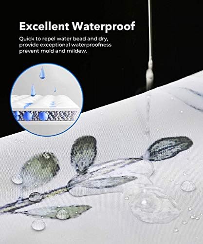 завеса за Туширање, Тропска Завеса За Туширање, Завеси За Туширање Од Водоотпорна Ткаенина За Бања со 12 Пластични Куки, 72х72 Инчи