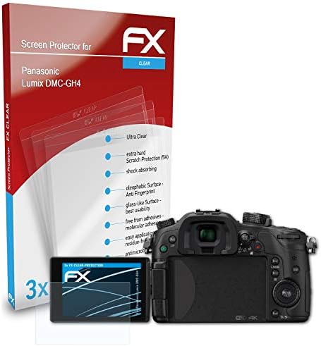 Филм за заштита на екранот Atfolix компатибилен со Panasonic Lumix DMC-GH4 заштитник на екранот, ултра-чист FX заштитен филм