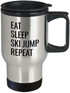 Смешно скијање патување кригла скијач идеја Јадете спиење ски скок повторете за него нејзината мајка тато маж жена роденден ТМ1826