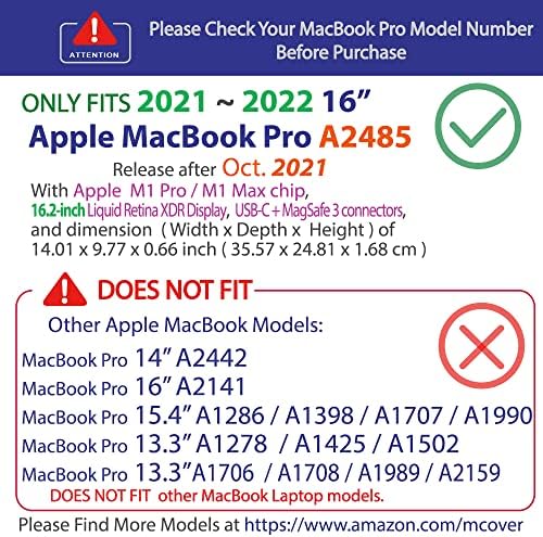 Случај Мековер Компатибилен Само За 2021~2022 16 MacBook Pro A2485 Лаптоп Компјутер-Виолетова
