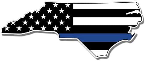 GT графика Северна Каролина Поддршка за тенка сина линија Полиција - Винил налепница водоотпорна декларација