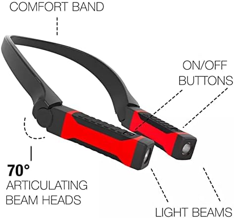 Преносен преносен врат на вратот LED 300 лумени отстранливи греди USB -светло за работа што може да се полни