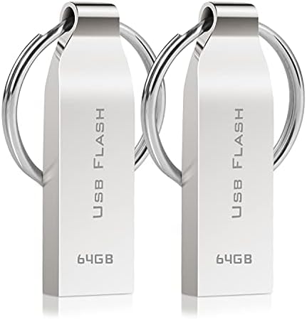 USB Флеш Диск 64 GB 2 Пакет СО Голема Брзина USB Меморија Стап Водоотпорен USB Стап Мини USB Диск Со Клучеви Дизајн За Надворешно Складирање