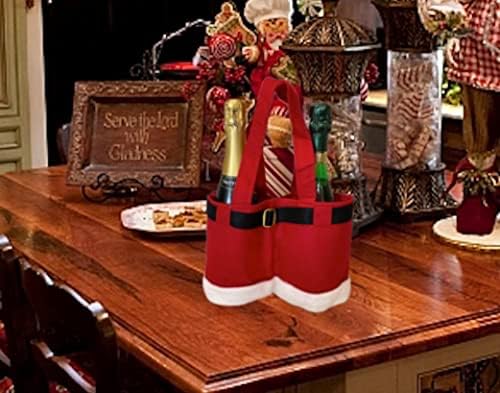 Божиќни Украси Торби За Подароци-Украси За Шишиња, Празнични Чанти џемпер Декор За Маса За Забави-Дизајн На Облека За Дедо Мраз, Божиќни