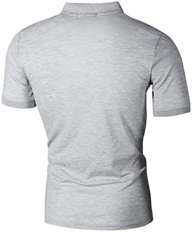 Обични тенок маички за кратки ракави за мажите од Беуу, врвови на блузи, летни мажи бели маички со маички половина зип-маици со џеб