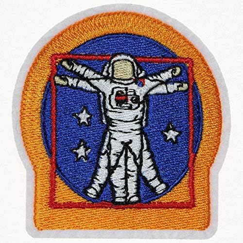 ЈПТ - Давинчи Астронаут вселенска starвезда Симпатична цртана филмска везена апликација железо/шиење на закрпи значка симпатична лого