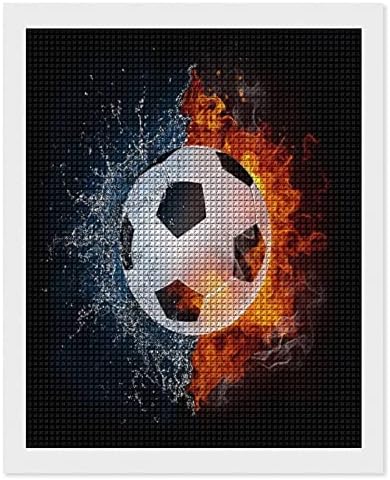 Фудбалска топка на оган вода дијамантски комплет за сликање уметност слики DIY целосна вежба Дома додатоци Возрасни подароци за домашен