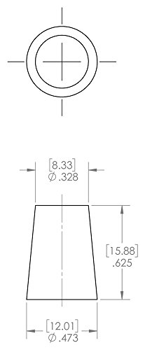Caplugs SH-51042 маскирање редовен приклучок за плута. RC1, да се приклучи мин 0,328 максимум 0,437 висина 0,625 , природно