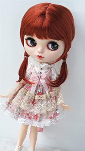 Додатоци за кукли Blythes JD676 9-10INCH 23-25cm близнаци Брајд Пони целосни удирања во земја, синтетички мохер кукла перика