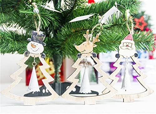 Три Дрвени Божиќни Орнаменти Комплет Ажур Врежани Висечки Приврзоци Украси На Дрвја Снешко Дедо Мраз Елени Божиќни Занаети Сами Добри