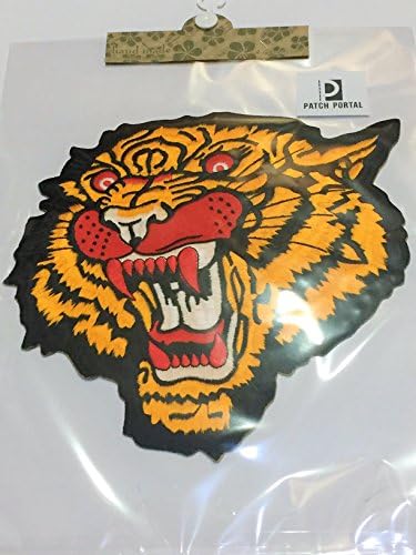 Портал за лепенка што ја шета главата на тигарот 9 инчи свила шарени бенгалски апликации везови