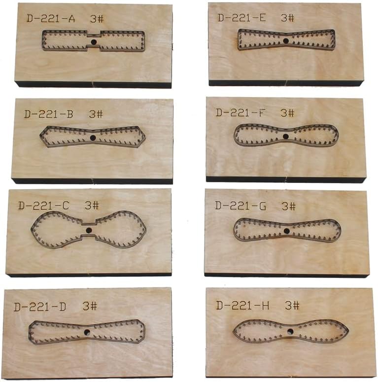 8 парчиња кожен секач за сечење умираат патент влечеч умираат рачно изработени кожни производи ласерски нож модел алатка DIY - сечење - -