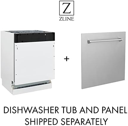 Zline Autograph Edition 18 Компактна 3 -та Rack Top Control Машиница за миење садови во не'рѓосувачки челик со мат црна рачка, 51dBA