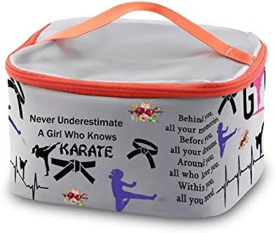 PXTIDY Карате Девојка Подарок Taekwondo Шминка Торба Организатор Боречки Вештини Подарок Карате Љубовник Подарок Боречки Вештини Црн Појас
