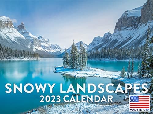Снежен Пејзаж Календар 2023 Месечни Ѕидни Висечки Календари Патување Фотографија На Природата Снежна Зимска Сцена Голем Планер