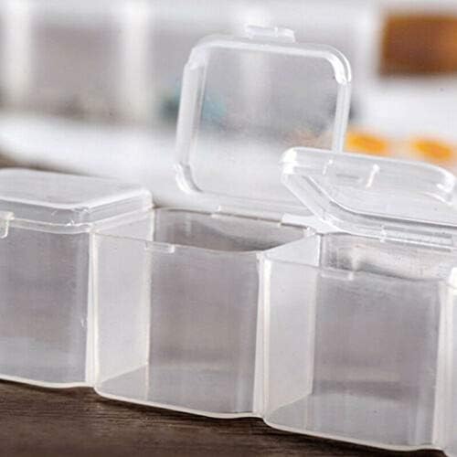Mifyiar кутија за складирање на кутии Транспарентен кутија за приказ на кутија за накит DIY монистра со контејнер стакло домаќинство