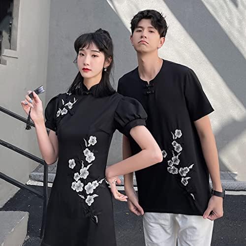 Паровите BKDFD носат летен стил Подобрена Cheongsam везена слива парови облека парови облека
