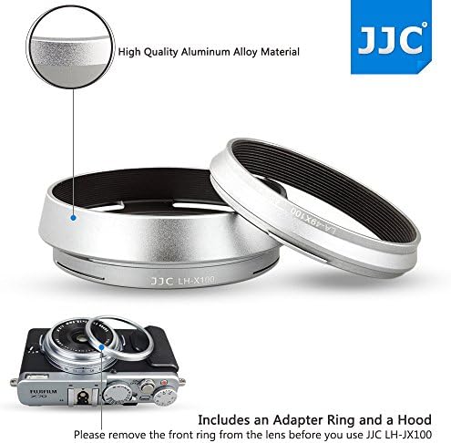 Jjc метални леќи Аспиратор заштитник на сенка со 49мм филтер за адаптер за филтрирање за Fujifilm fuji x100v x100f x100t x100s