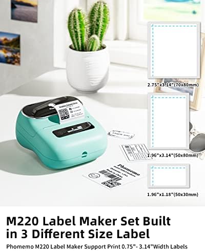 Fomemo M220 Етикета Производител, D520BT Bluetooth Превозот Етикета Печатач, Компатибилен Со Android И iOS Телефон &засилувач; Лаптоп