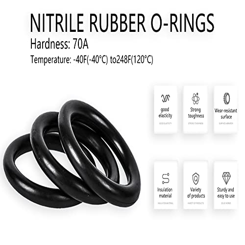 Othmro 5pcs нитрилна гума О-прстени, 3,5 мм жица диа 115мм ОД метрички запечатување нитрил NBR гумени мијалници за запечатување на нафта или