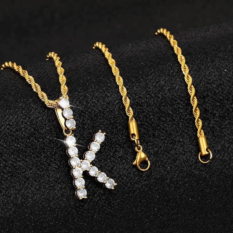 Ојалма циркон Почетна буква ѓердани ланец за жени за жени злато сребрена боја хип хоп а -z приврзок накит најдобар - u - златна боја -85808