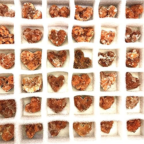 QiaNONOI ZD1226 1PC мини природен срцев во форма на срцев суров зеолит апофилит кварц кристален кластер за лекување на примероци кристал природни камења и минерални патеки