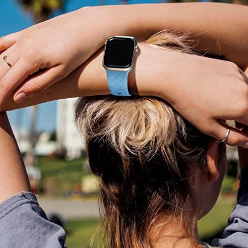 Haveda 2 пакет врежани силиконски ленти компатибилни со Apple Watch Band 38mm 40mm 41mm 42mm 44mm 45mm 49mm жени девојки, симпатична замена за спортови на спор