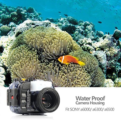 Водоотпорен случај на Seafrogs за Sony A6300 A6400 A6500, куќиште со подводна камера со 16-50ммлен може ефикасно водоотпорен до 40м/130ft,