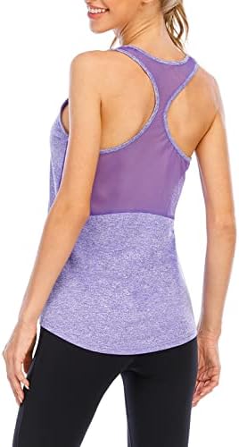 Врво на тренингот за жени кошули за атлетска јога плус големина дише за дишење на мрежи што трчаат врвови за танцување на вратот на вратот