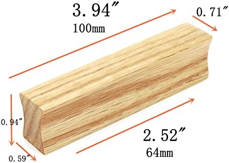 Фиока Tsnamay 3,94 /100мм должина цврсти влечења дабови гумени дрвени кујнски гардероба хардвер за влечење рачка со завртка, 4 парчиња