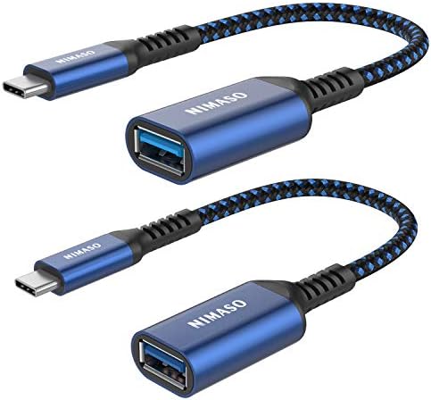 USB C до USB 3.0 адаптер [2 пакет], Nimaso USB-C до USB адаптер, USB Type-C до USB, Thunderbolt 3 до USB адаптер OTG кабел за MacBook Pro/Air 2020/2018, iPad Pro 2020, Galaxy S20 S20 S20+, Google Pixel и многу повеќе